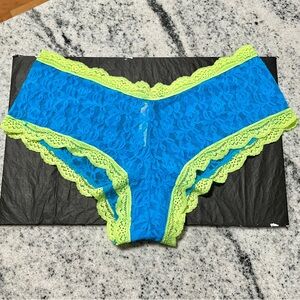 2012 Victoria’s Secret PINK Blue & Green Extra Low Rise Hipster Panties Large L